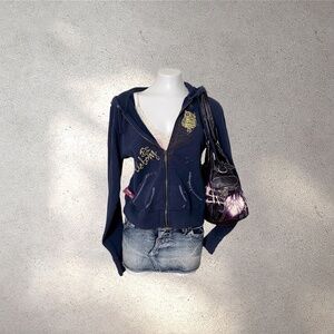 VTG Y2K Billabong Owl & Leaf Graphic Zip-Up